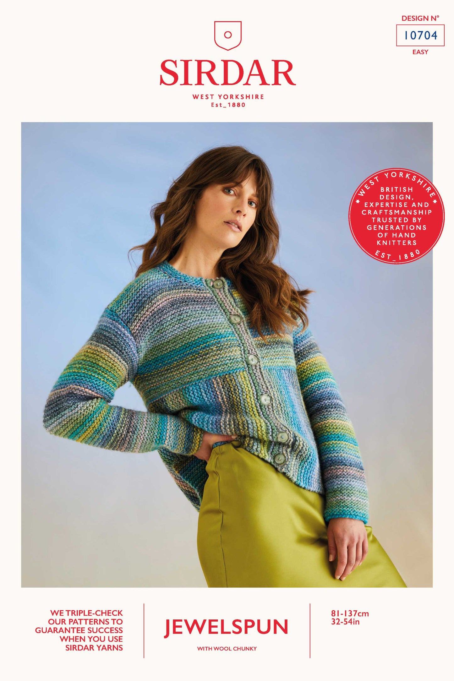 10704 Rip Tide Cardi in Sirdar Jewelspun With Wool Chunky