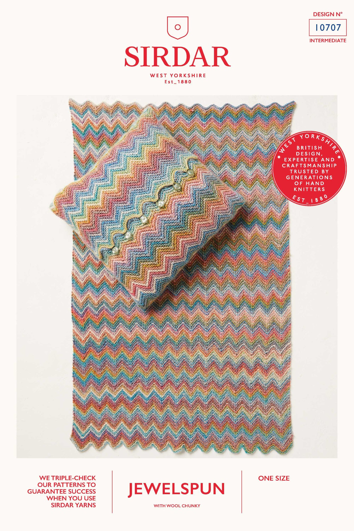 10707 Ripples Blanket And Cushion in Sirdar Jewelspun With Wool Chunky