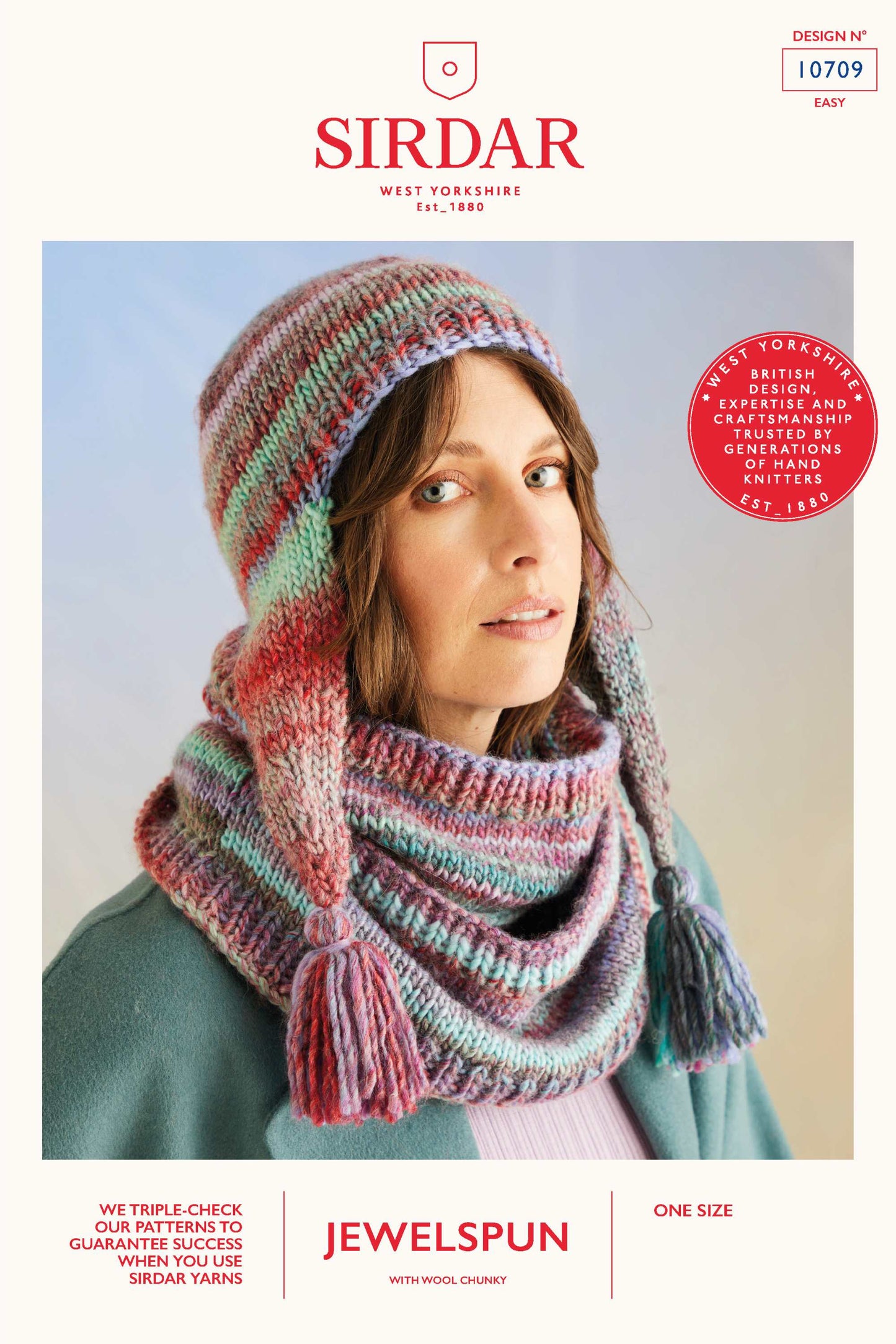 10709 Anemone Hat And Snood in Sirdar Jewelspun With Wool Chunky