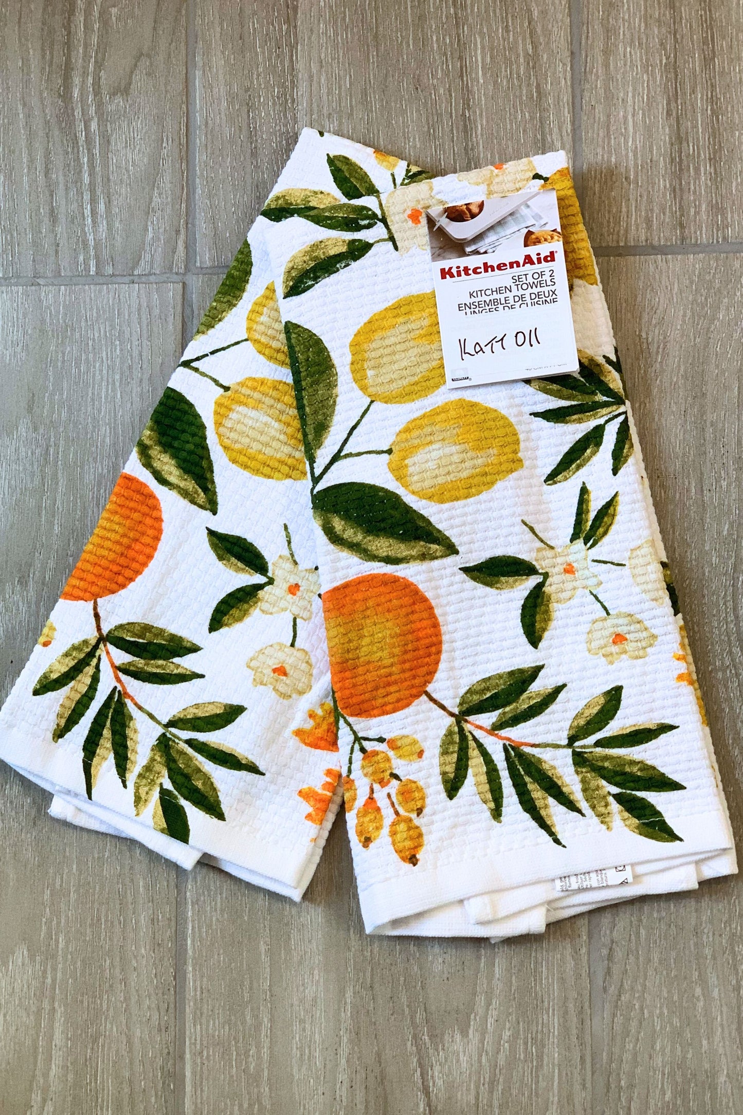 New KitchenAid Tea-Towels x2 Oranges and Lemons