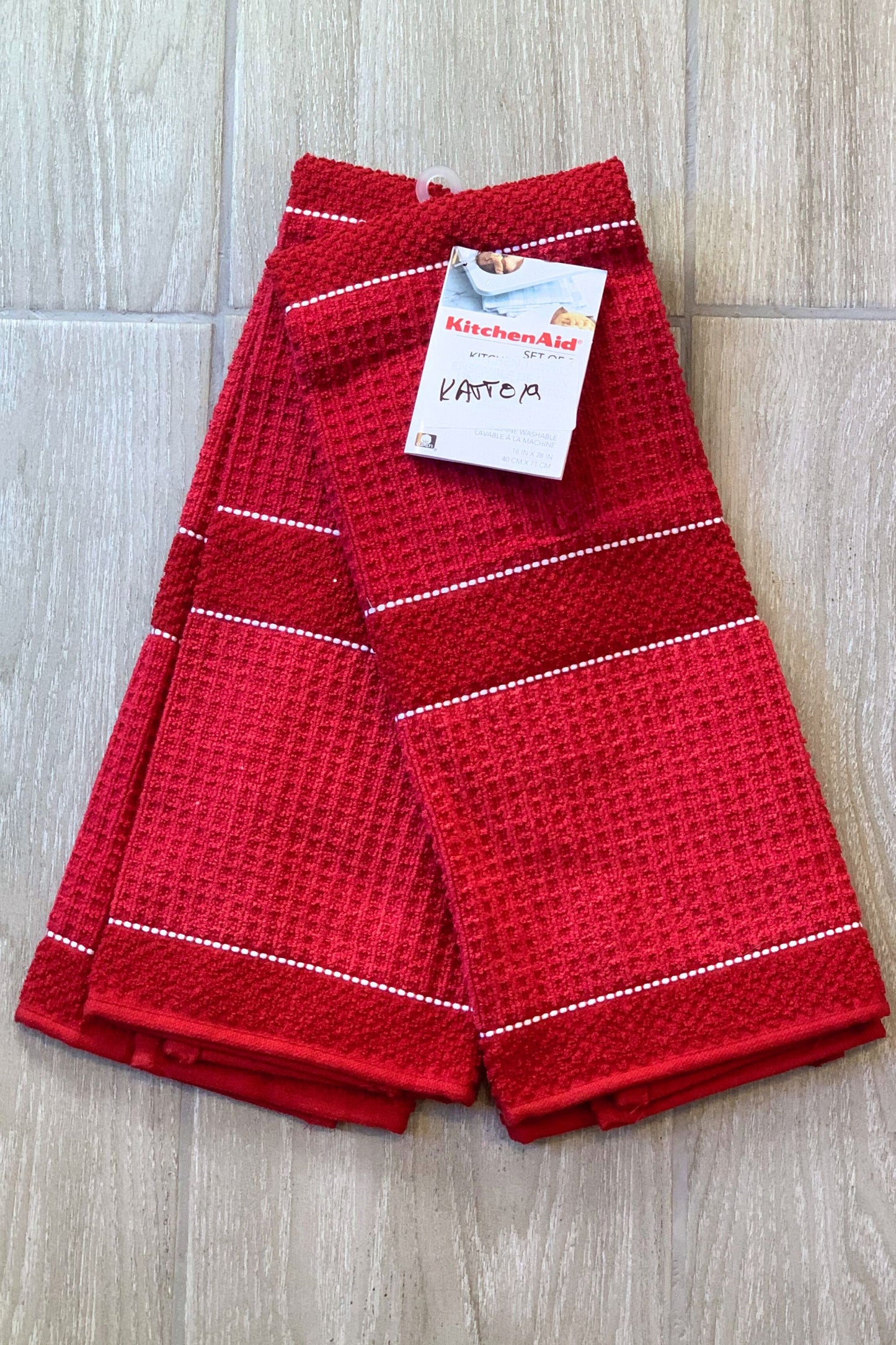 New KitchenAid Tea-Towels x2 Classic Empire Red