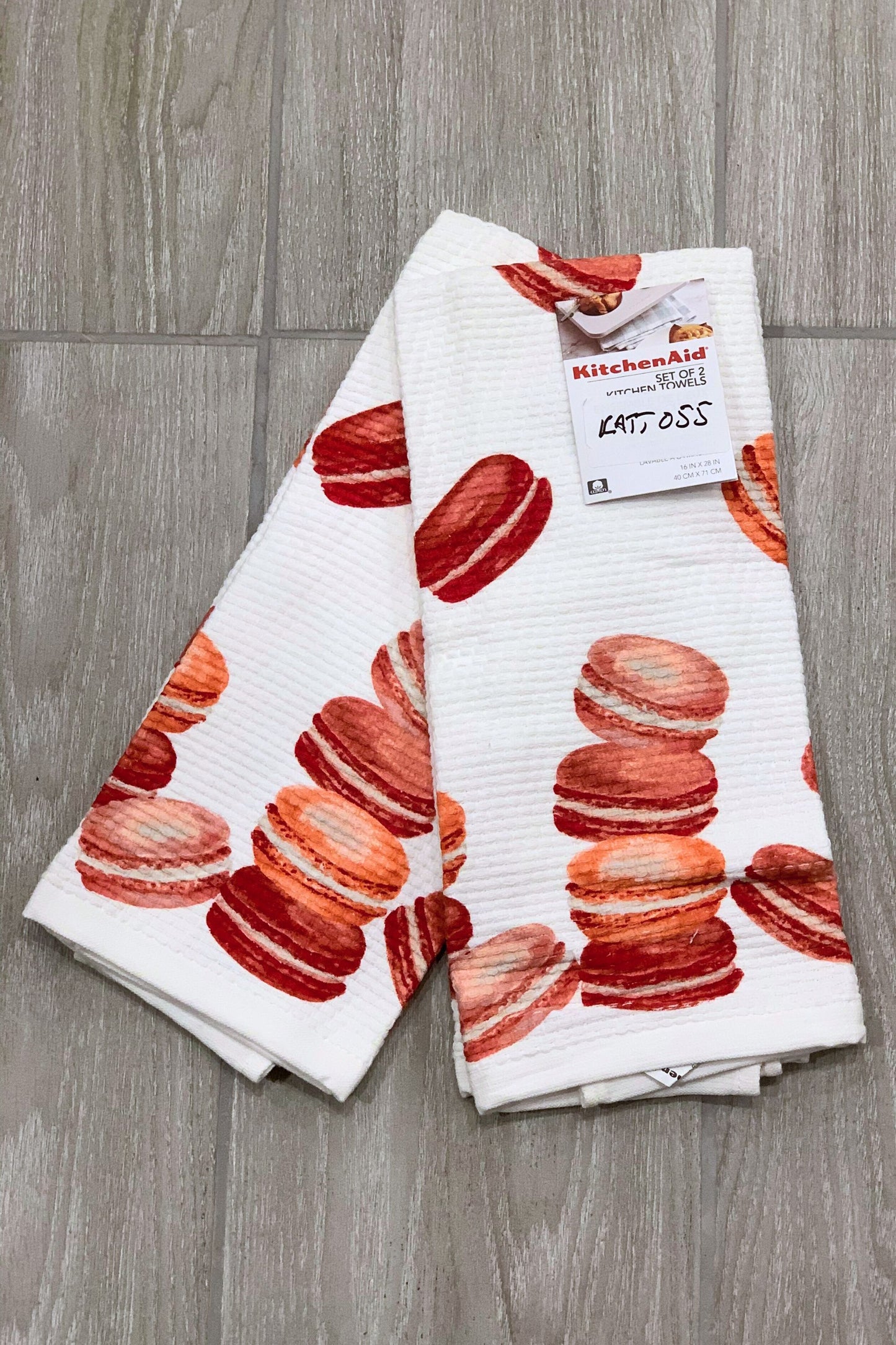 New KitchenAid Tea-Towels x2 Pink Meringues