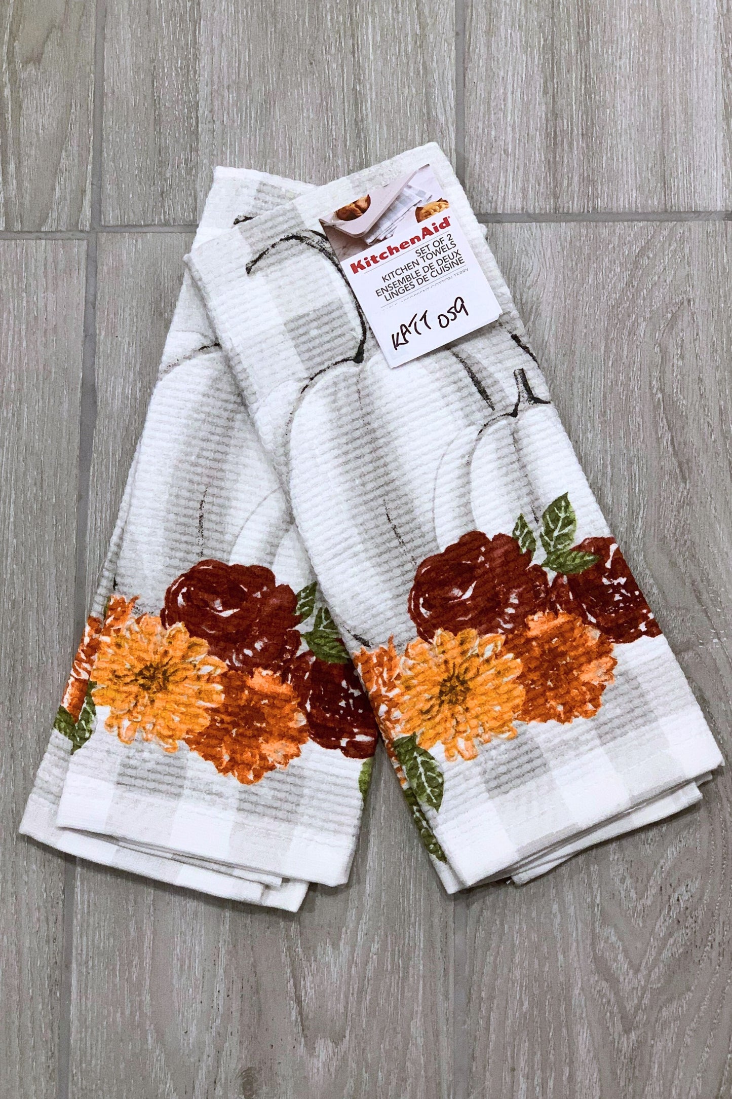 New KitchenAid Tea-Towels x2 Pumpkins