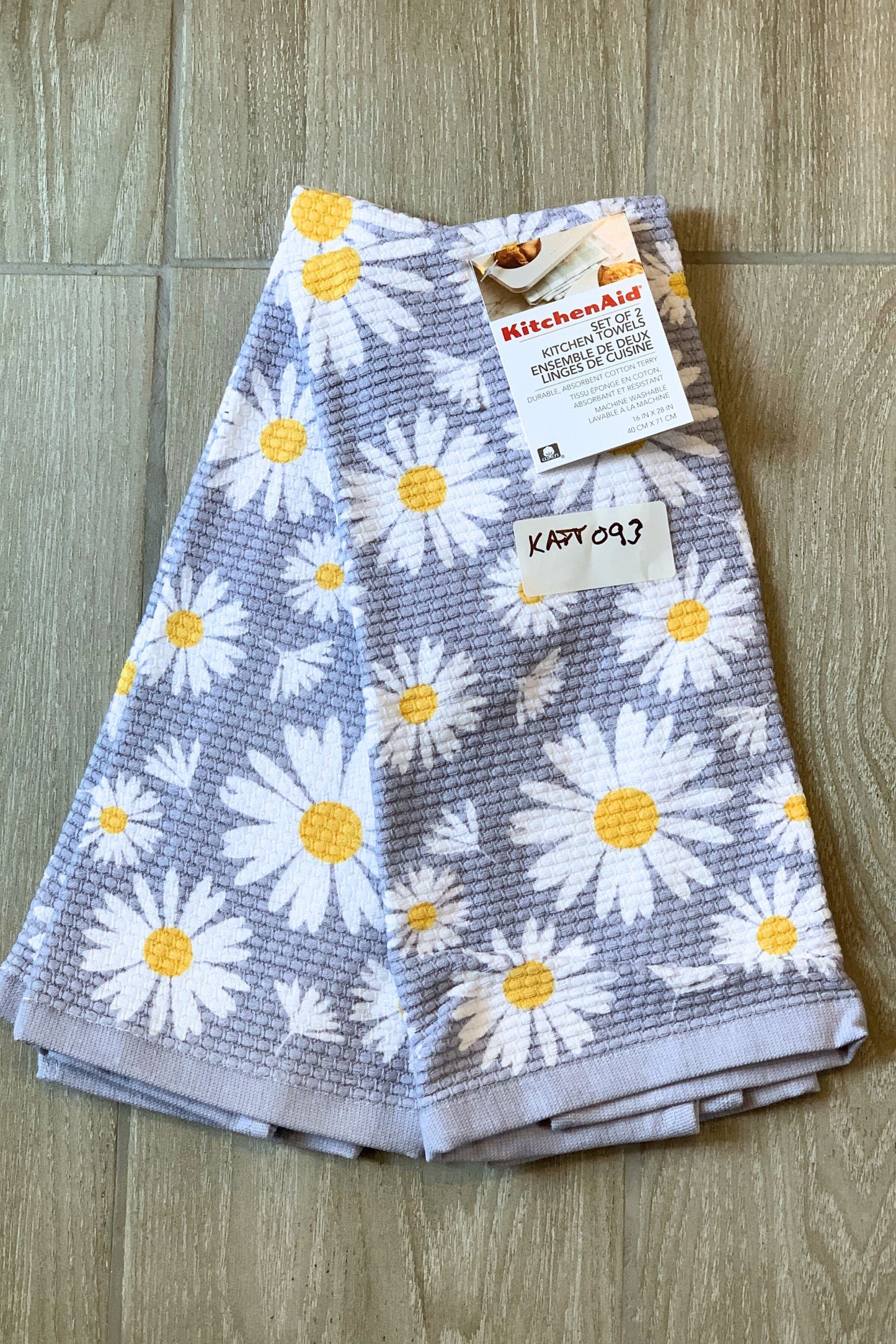 New KitchenAid Tea-Towels x2 Daisy Flowers