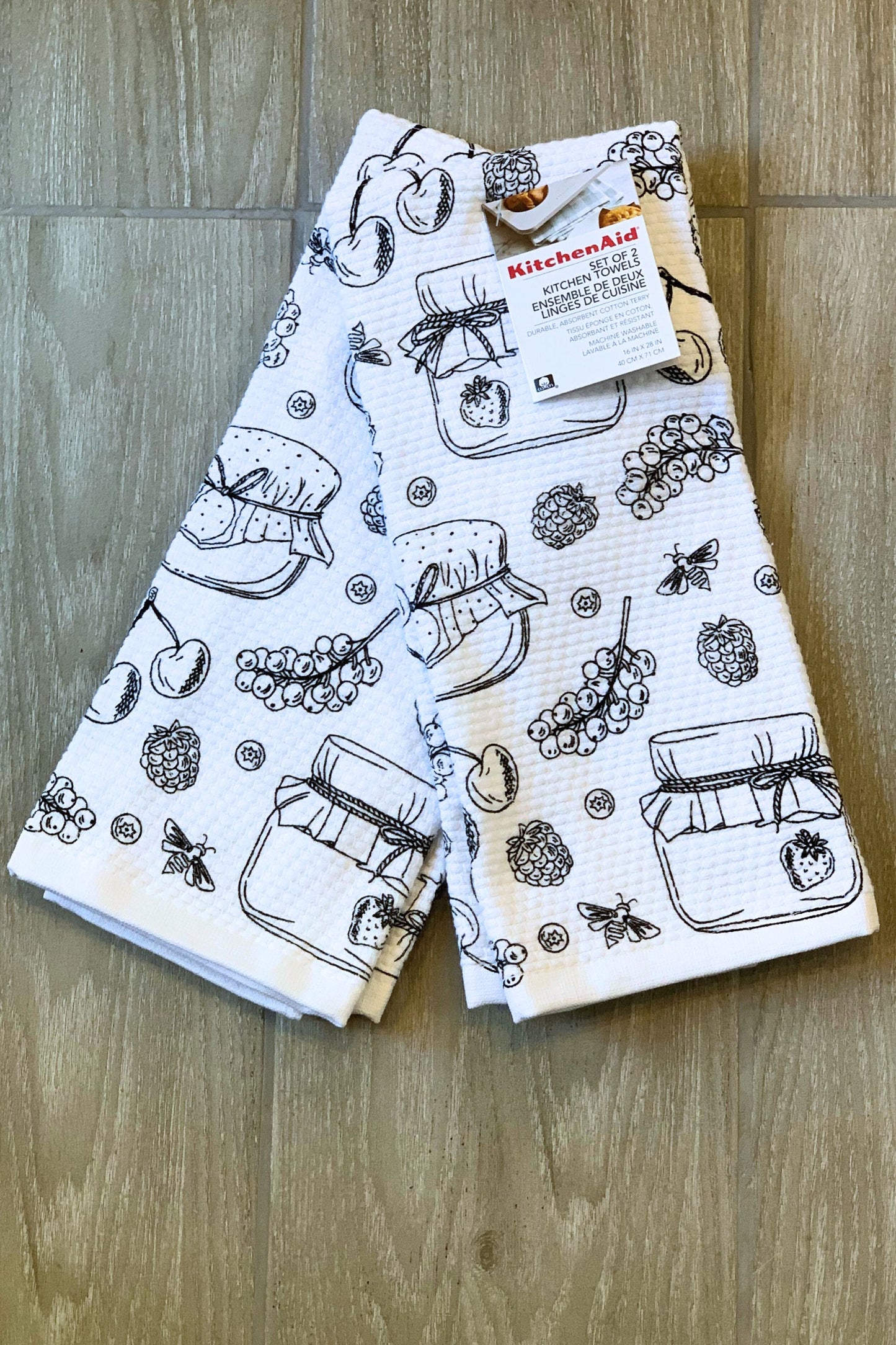 New KitchenAid Tea-Towels x2 Fruit Jars