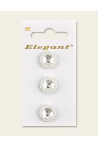 Pearlescent White (85) 16mm Button x3