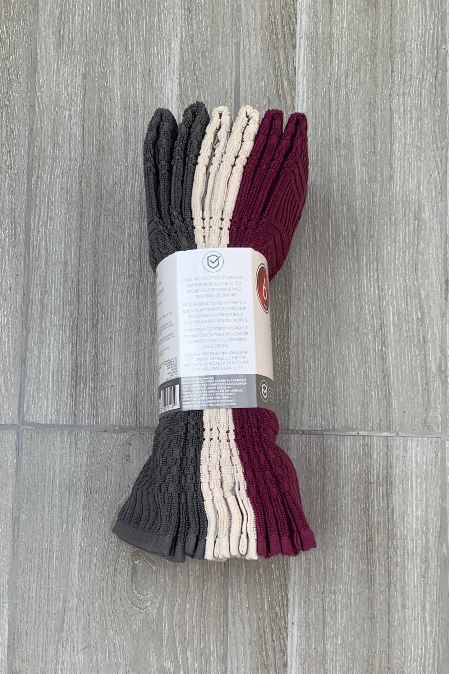 New for 2023 - KitchenAid Tea-Towels x 6 100% Cotton (Plum, Beige & Light Grey)