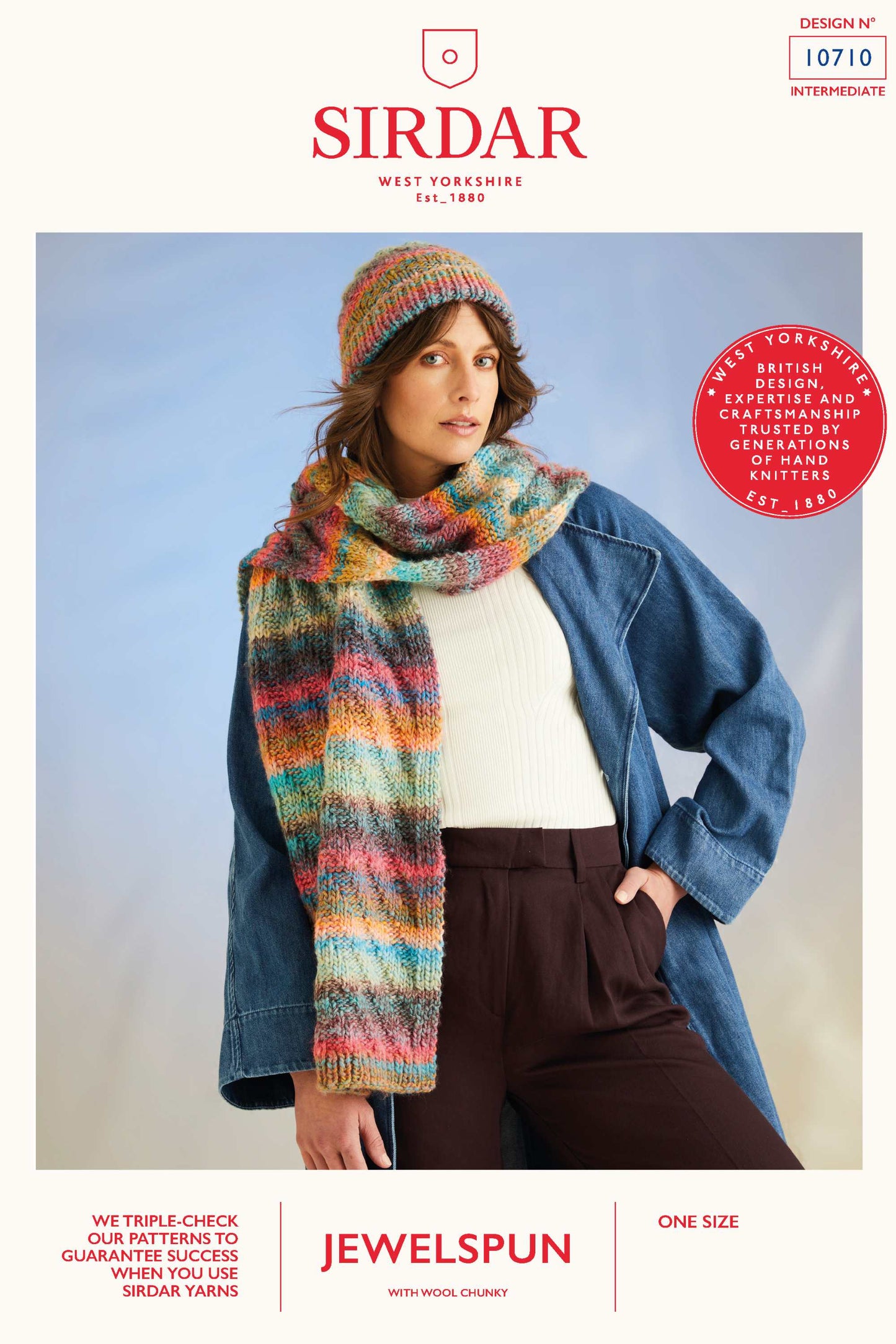 10710 Sea Breeze Hat & Scarf in Sirdar Jewelspun With Wool Chunky