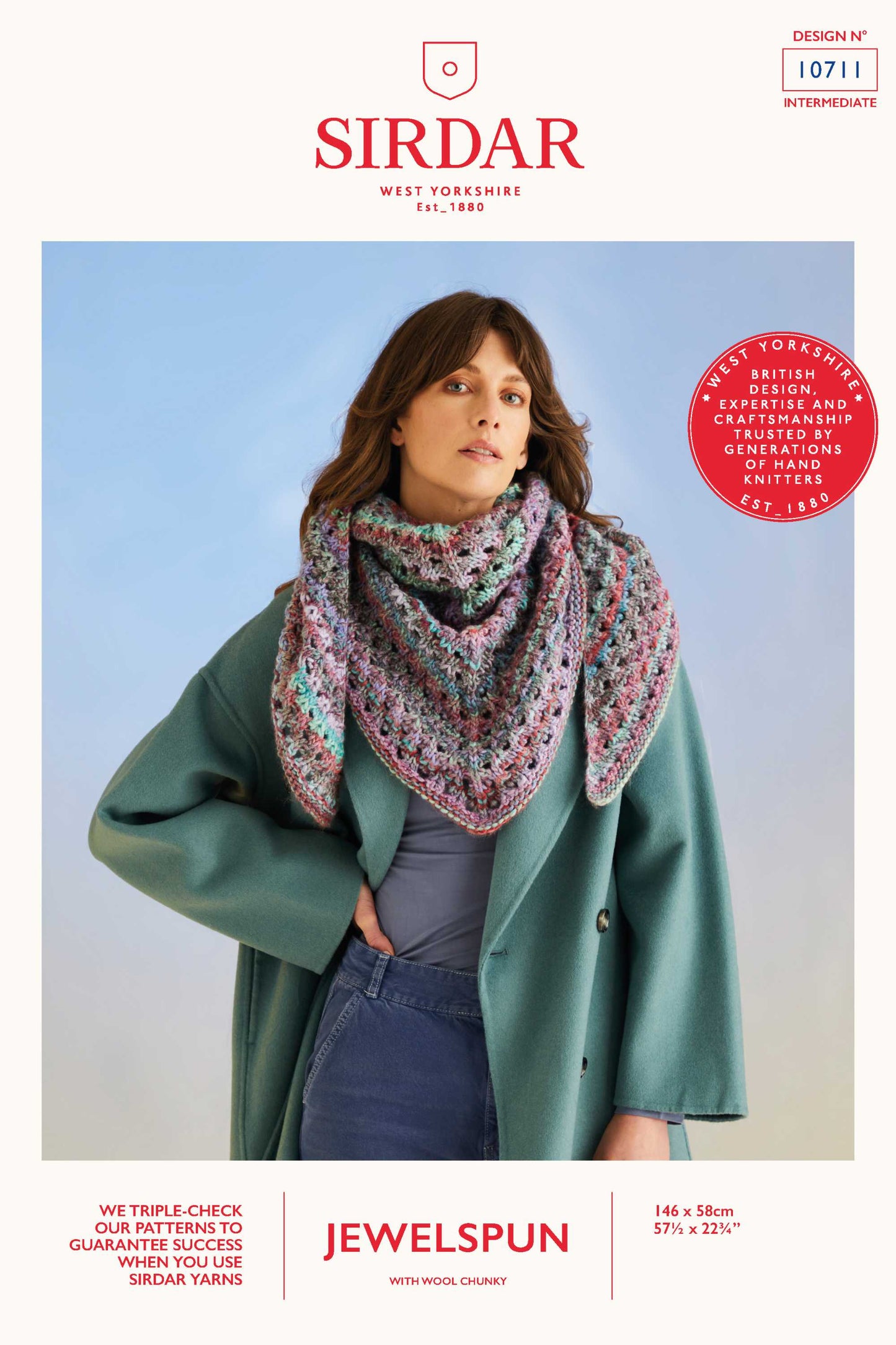 10711 Sea Shells Shawl in Sirdar Jewelspun With Wool Chunky