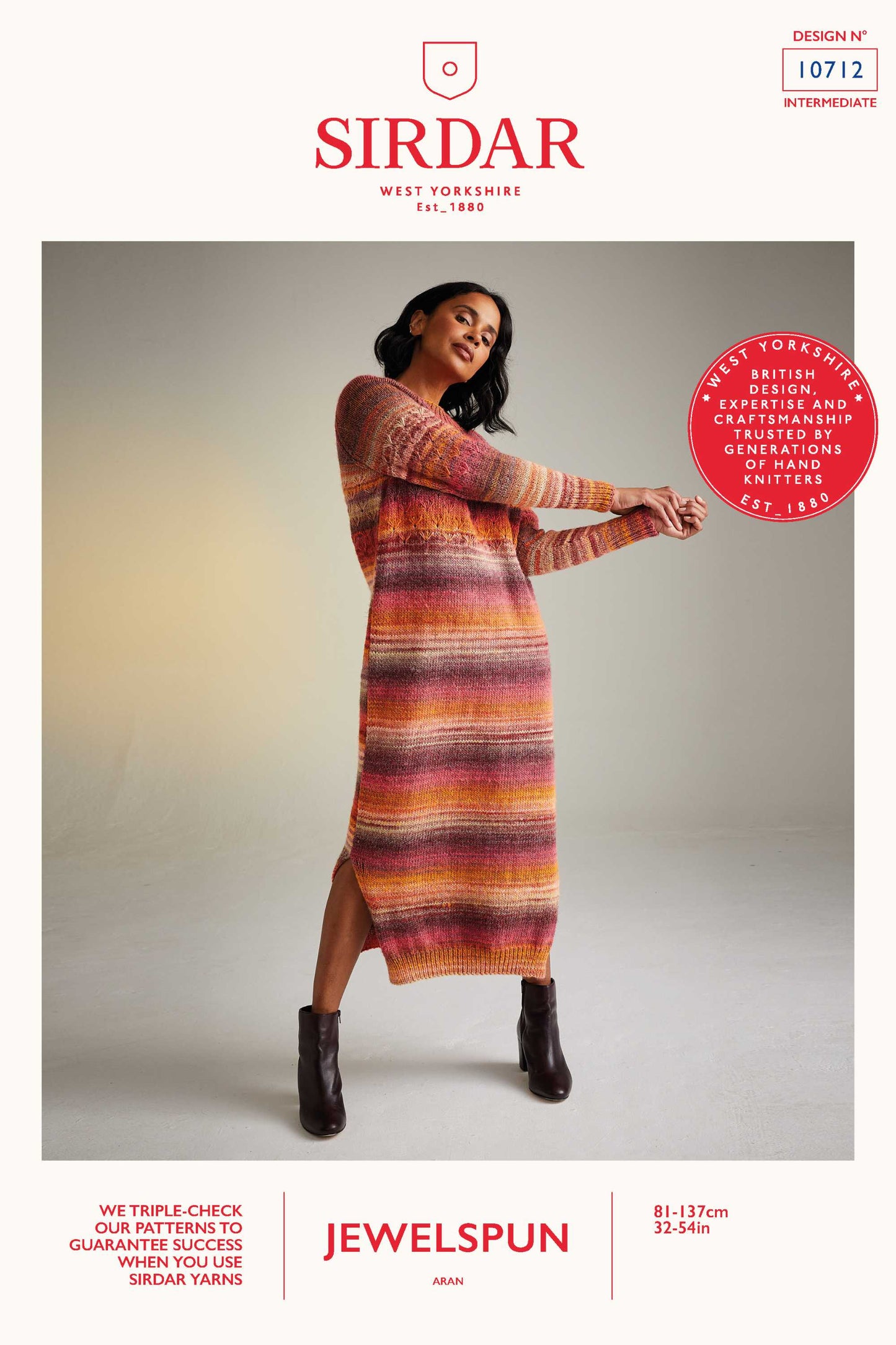 10712 Tall Poppies Dress in Sirdar Jewelspun Aran