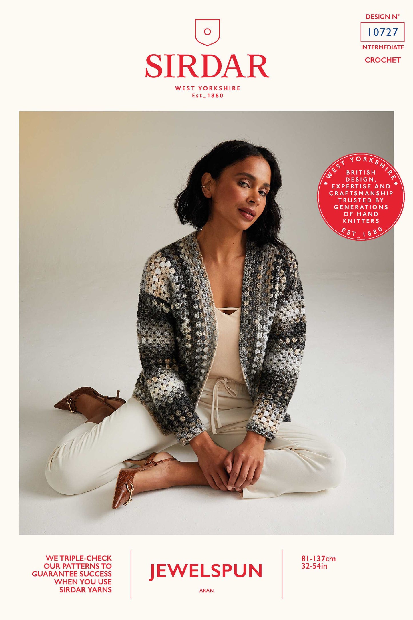 10727 Moon And Stars Cardigan in Sirdar Jewelspun Aran