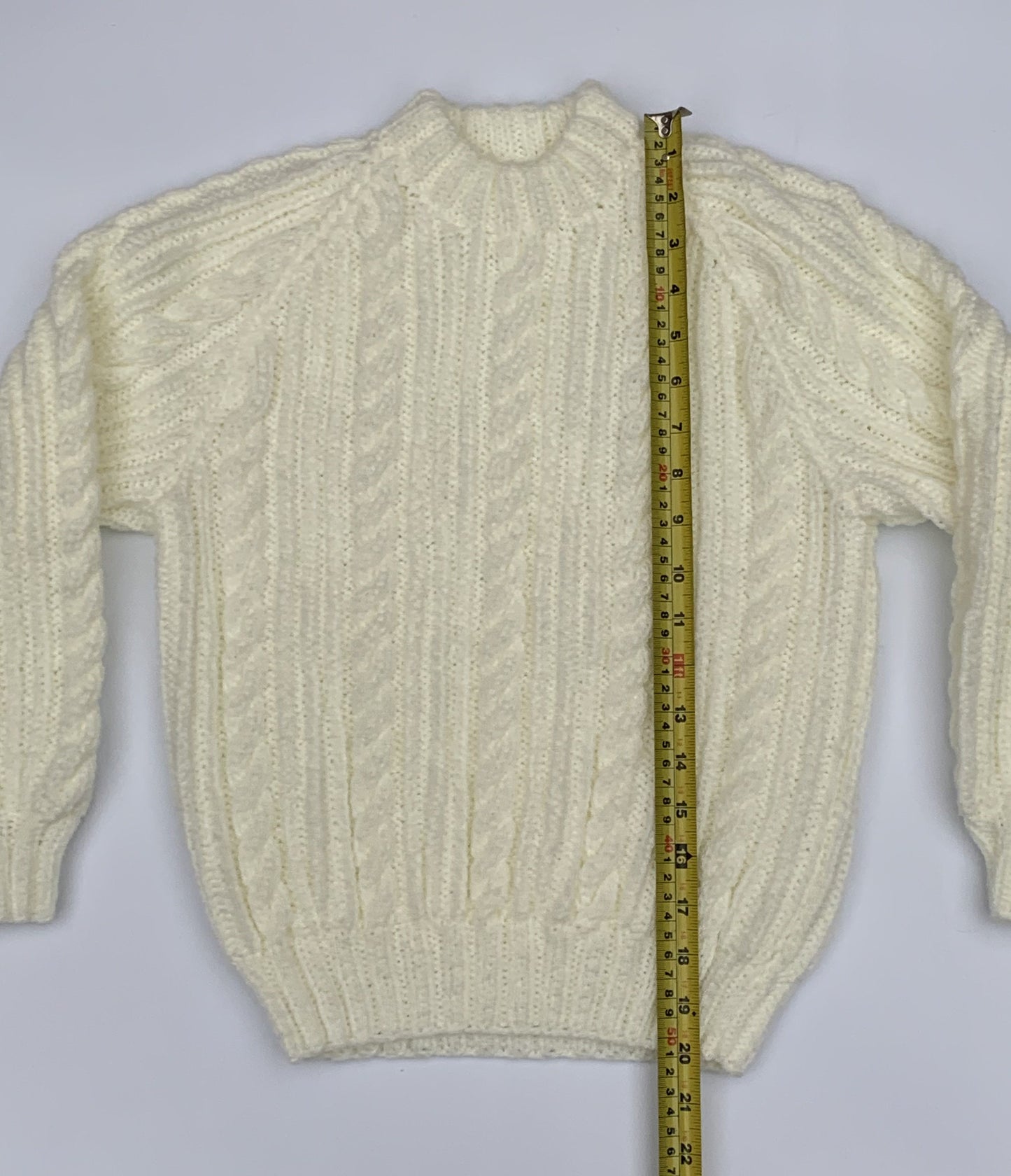 Boys Round Neck Aran Sweater Colour Cream 4-5 Years