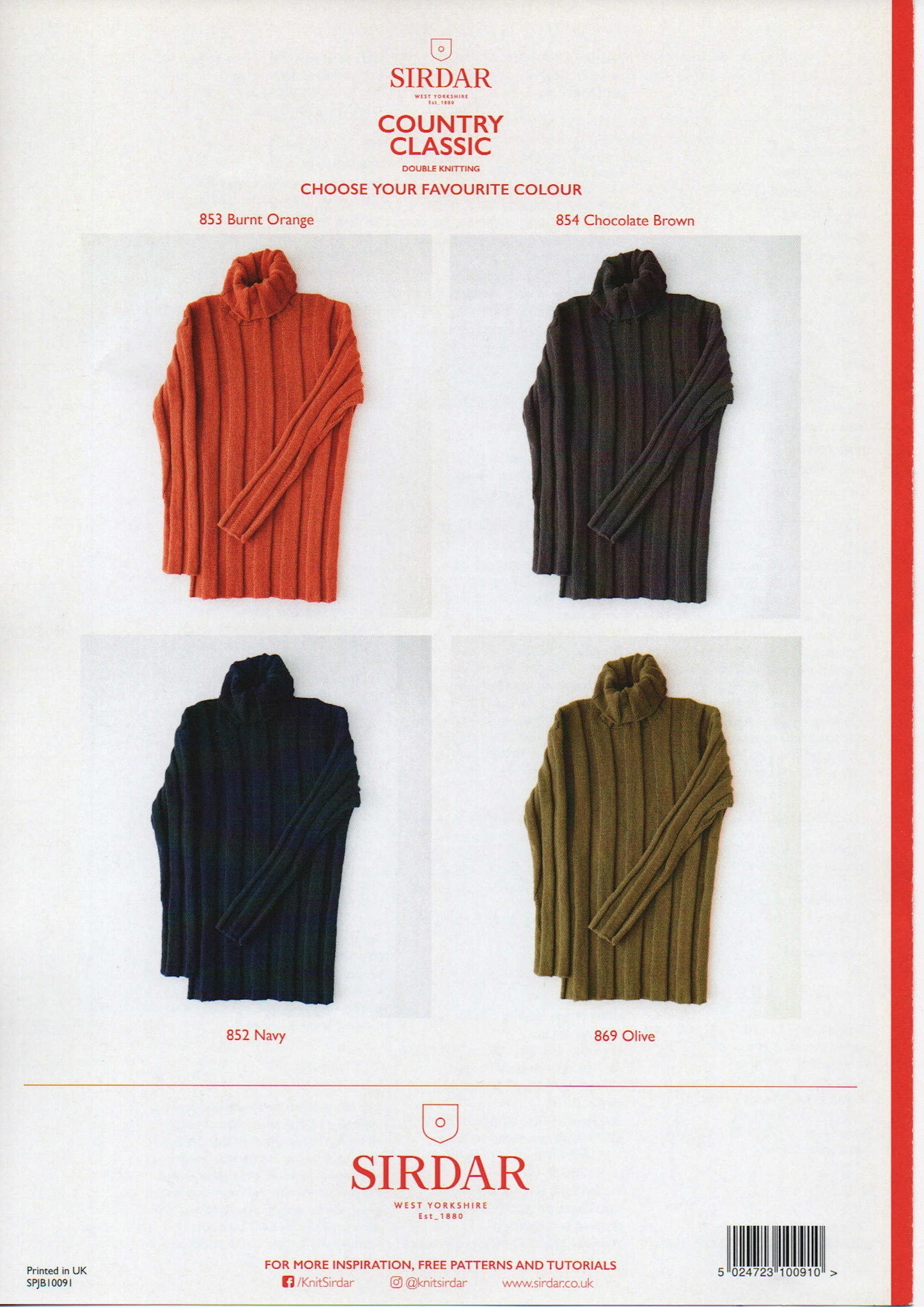 Sirdar Country Classic 10091 Knitting Pattern