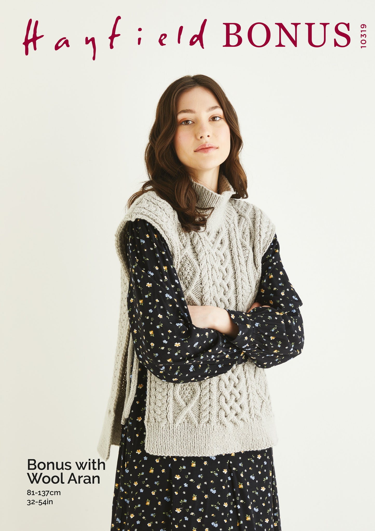 Woman's Tabard in Hayfield Bonus with Wool Aran 10319 Knitting Pattern