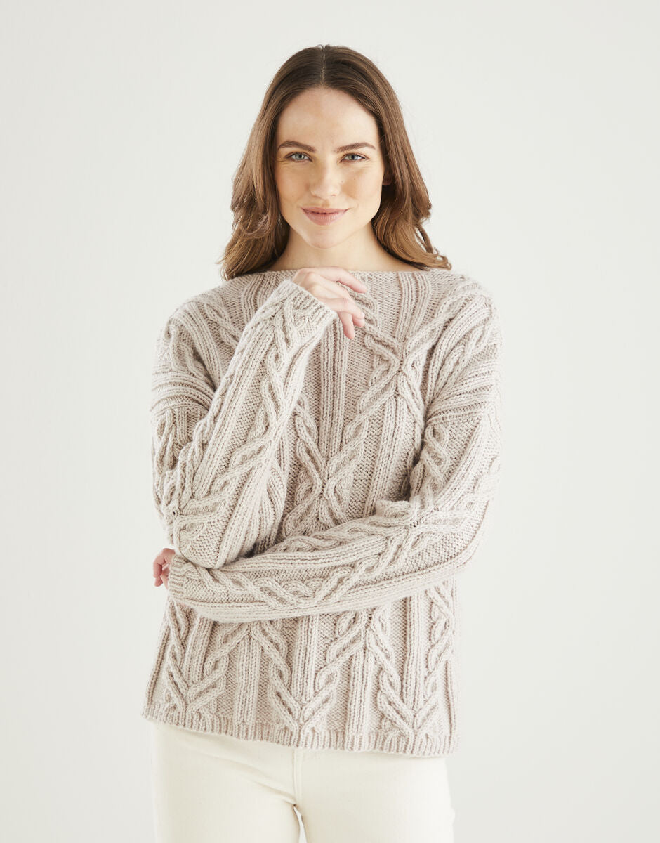 10607 Hayfield BONUS ARAN Sweater Knitting Pattern