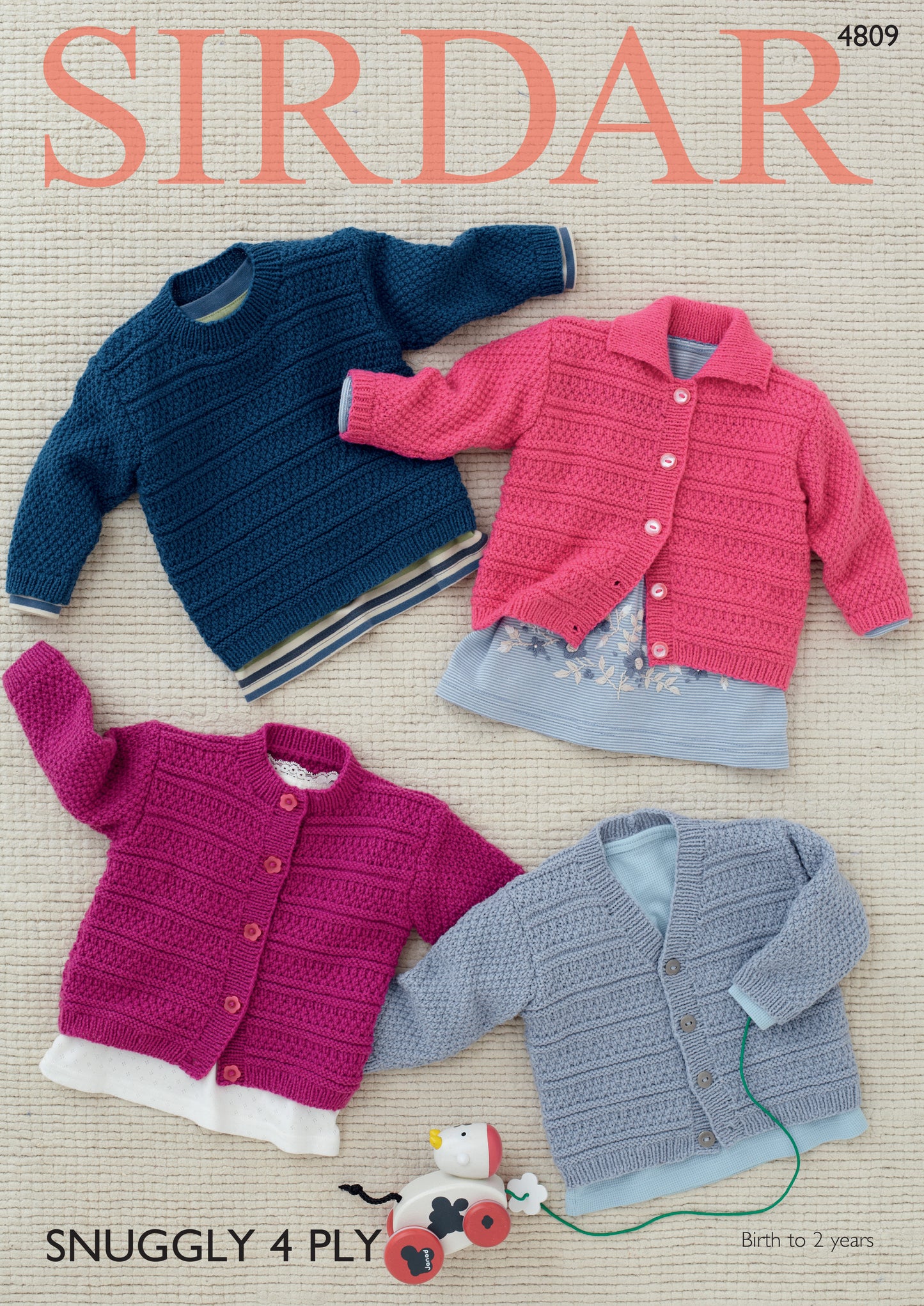 Baby's Cardigan and Sweater in Sirdar Snuggly 4 Ply 4809 Knitting Pattern Active