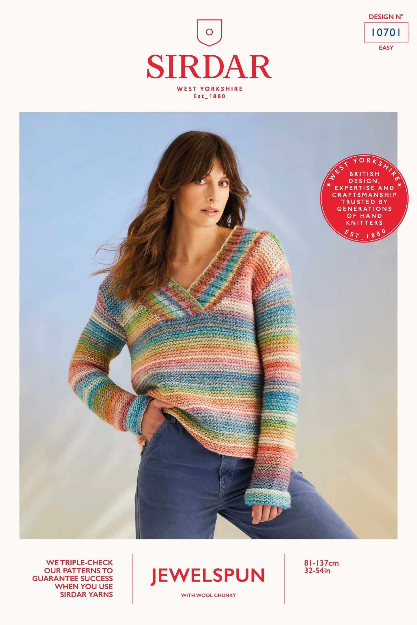 10701 High Tide Sweater in Sirdar Jewelspun with Wool Chunky