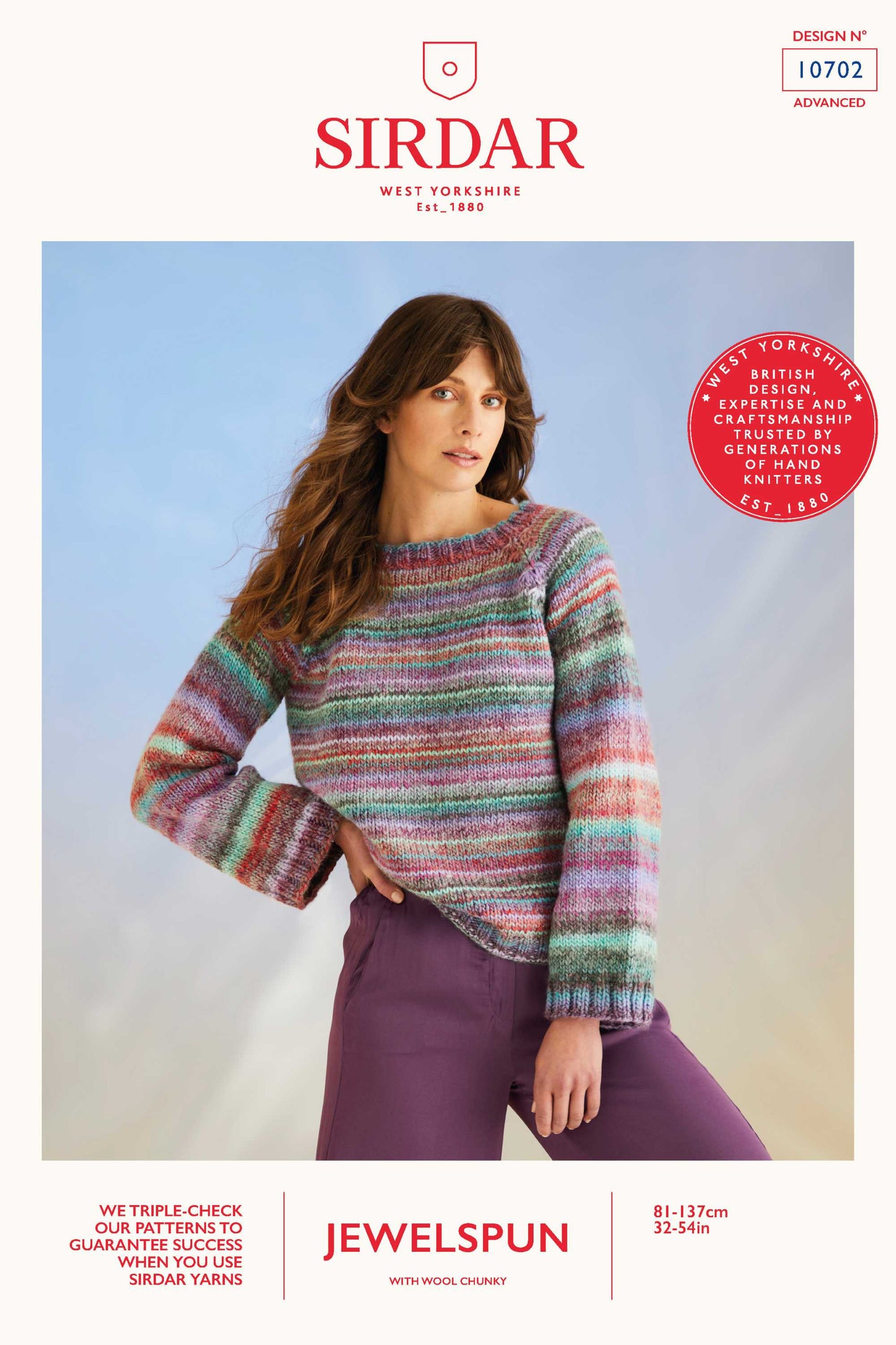 10702 Whirlpool Sweater in Sirdar Jewelspun With Wool Chunky