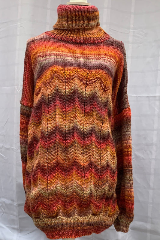 Ladies Polo Neck Sweater - Aran Weight