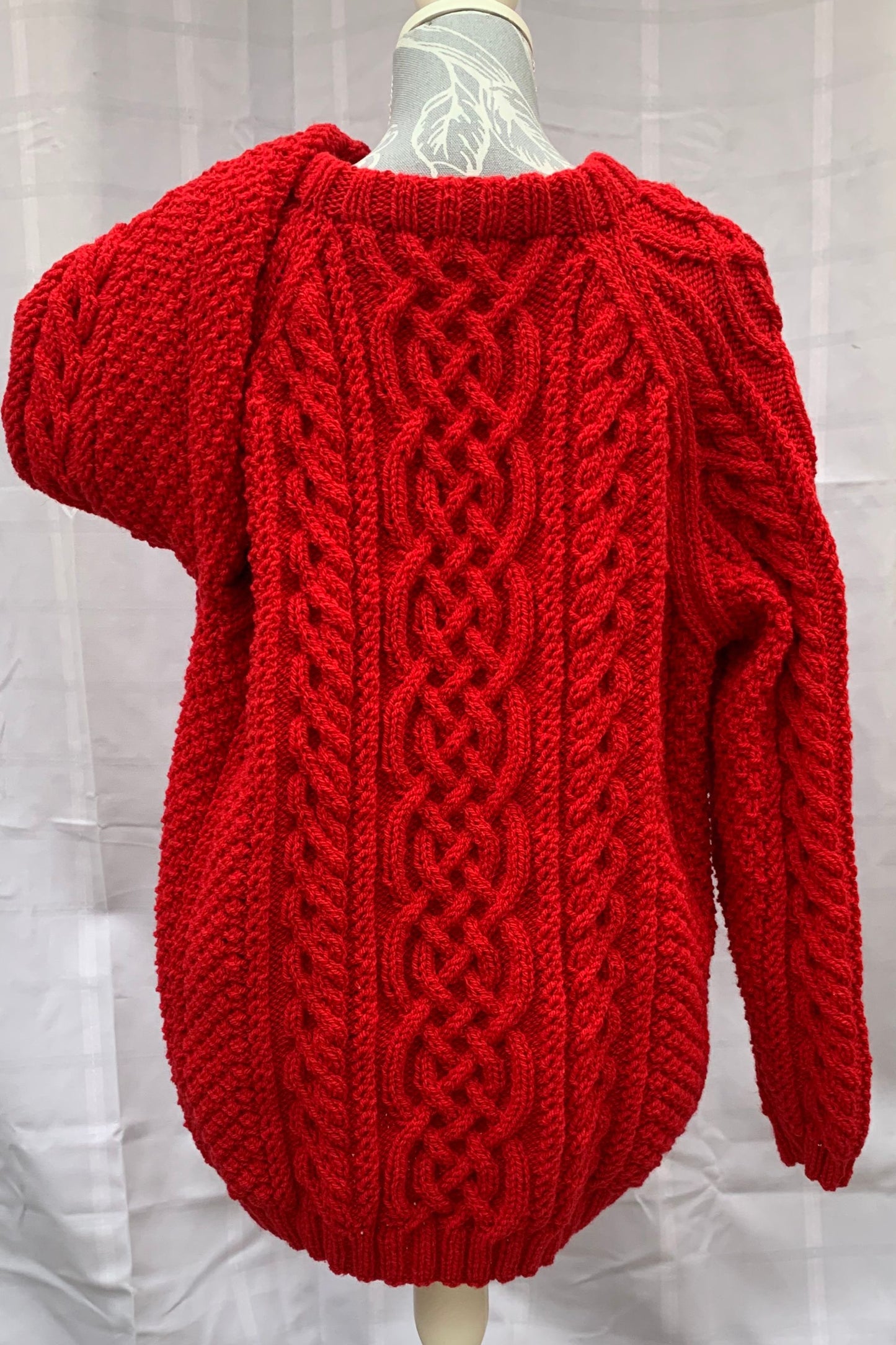 Aran Sweater - Cherry Red (38" - 44")