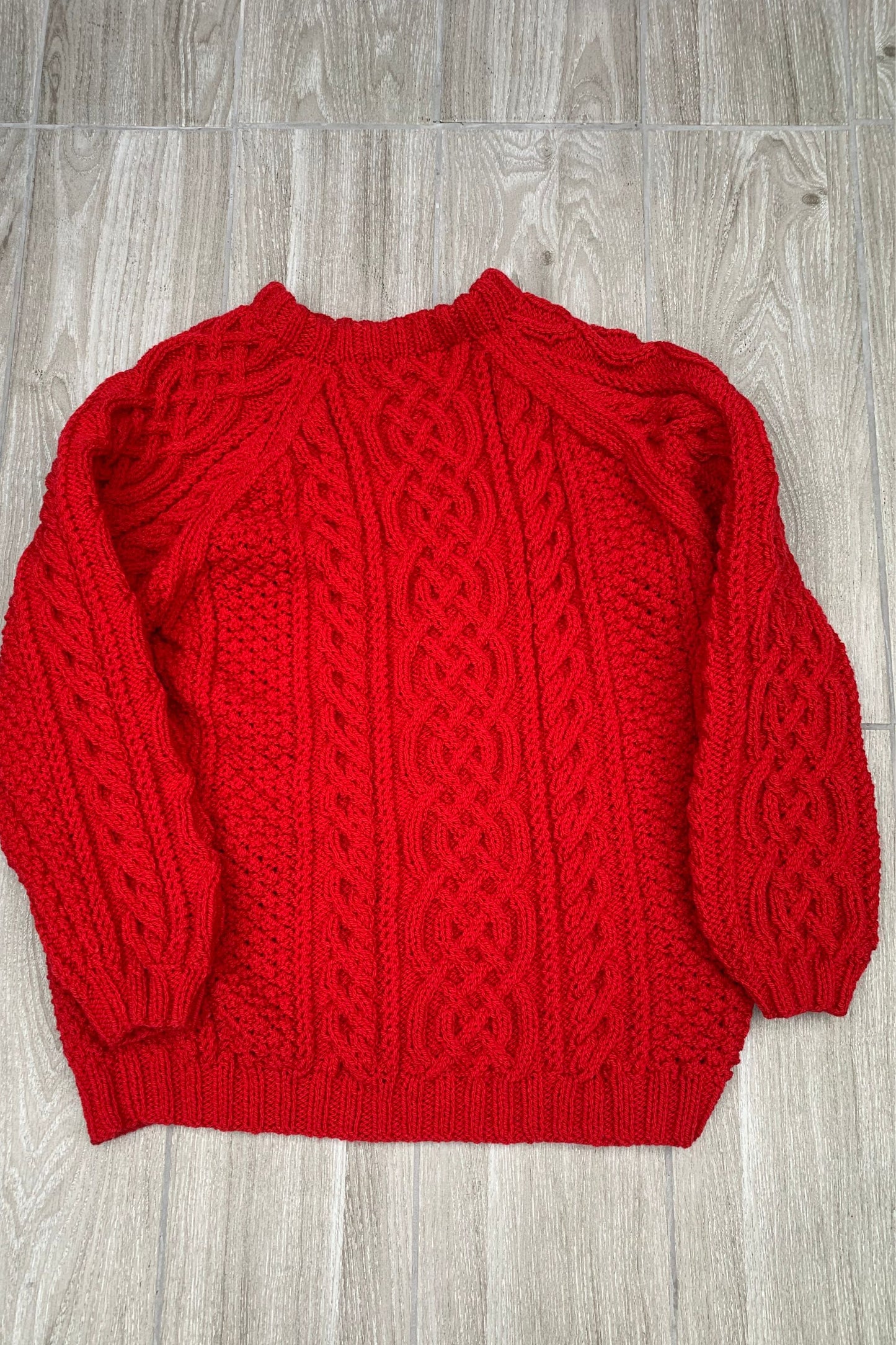 Aran Sweater - Cherry Red (38" - 44")