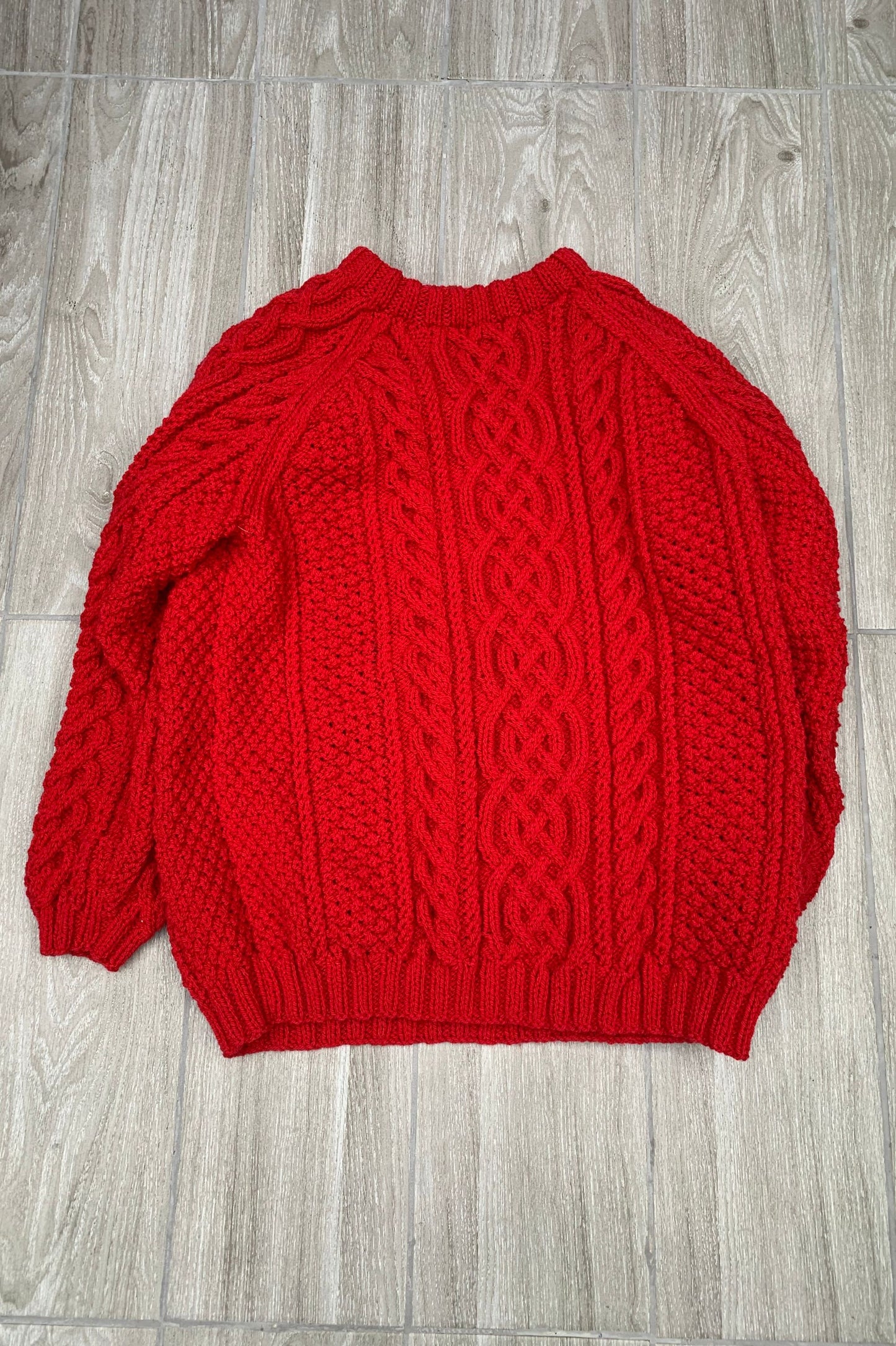 Aran Sweater - Cherry Red (38" - 44")