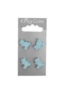 Teddy Bear Shaped Buttons (80) - Blue (Medium)