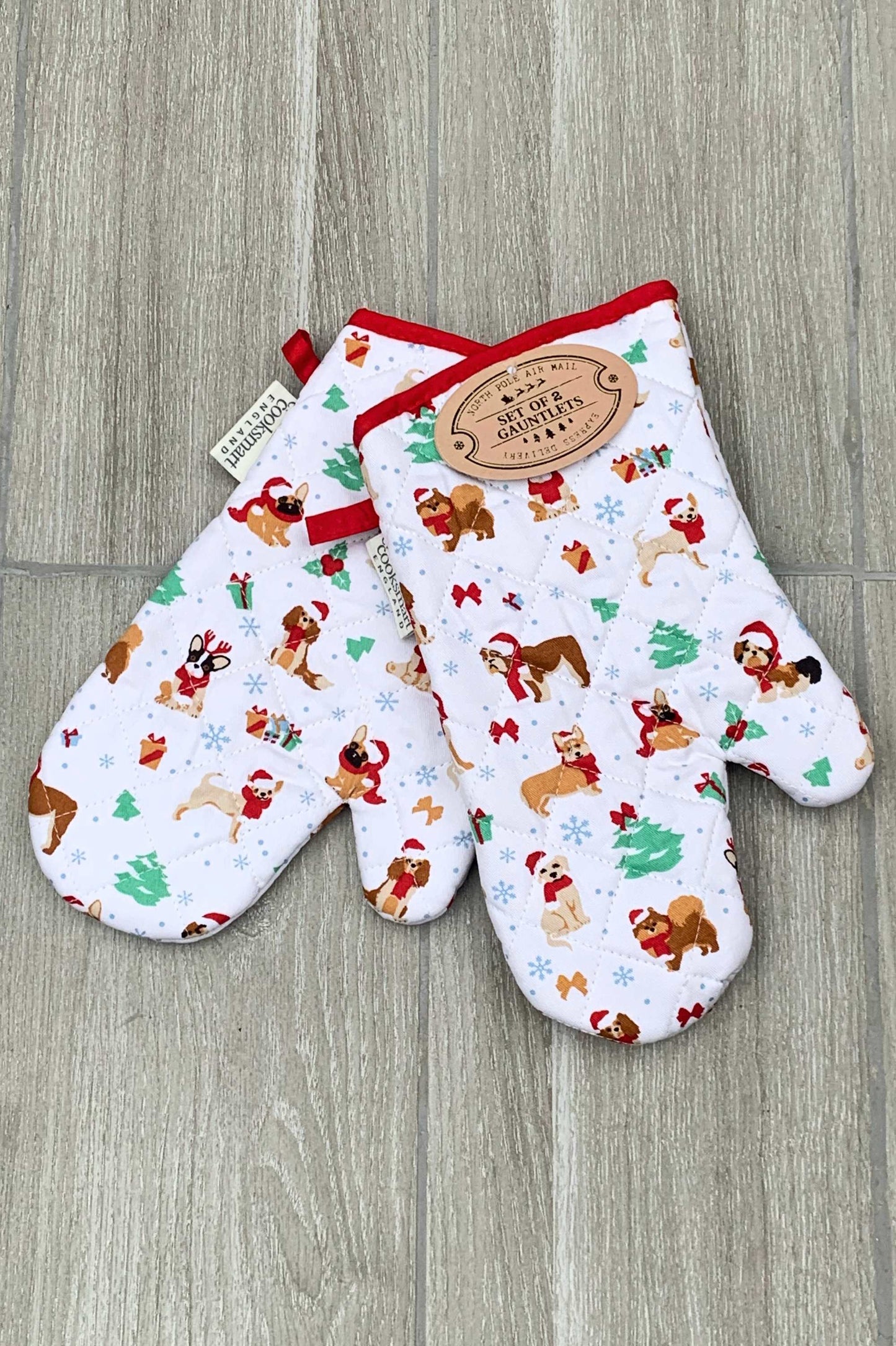 Christmas Dogs & Puppies Oven Gauntlets