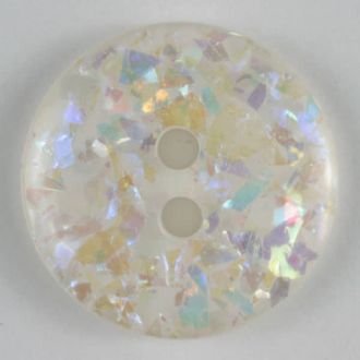 Round Glitter 2 Hole 23mm White 320145 x5