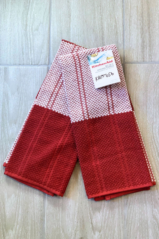 New KitchenAid Tea-Towels x2 Amber with White Speckled Band