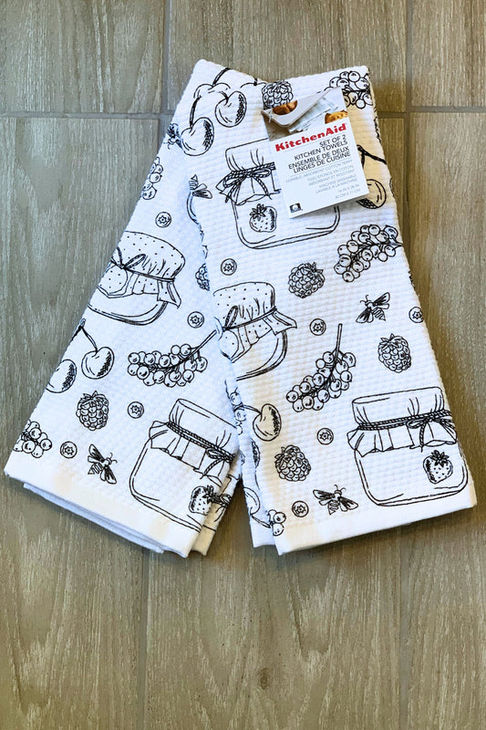 New KitchenAid Tea-Towels x2 Fruit Jars