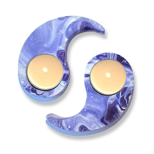 Black Iris Yin and Yang Tealight Holders