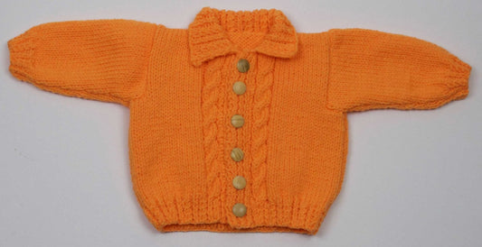 Girls Aran Cardigan with Collar