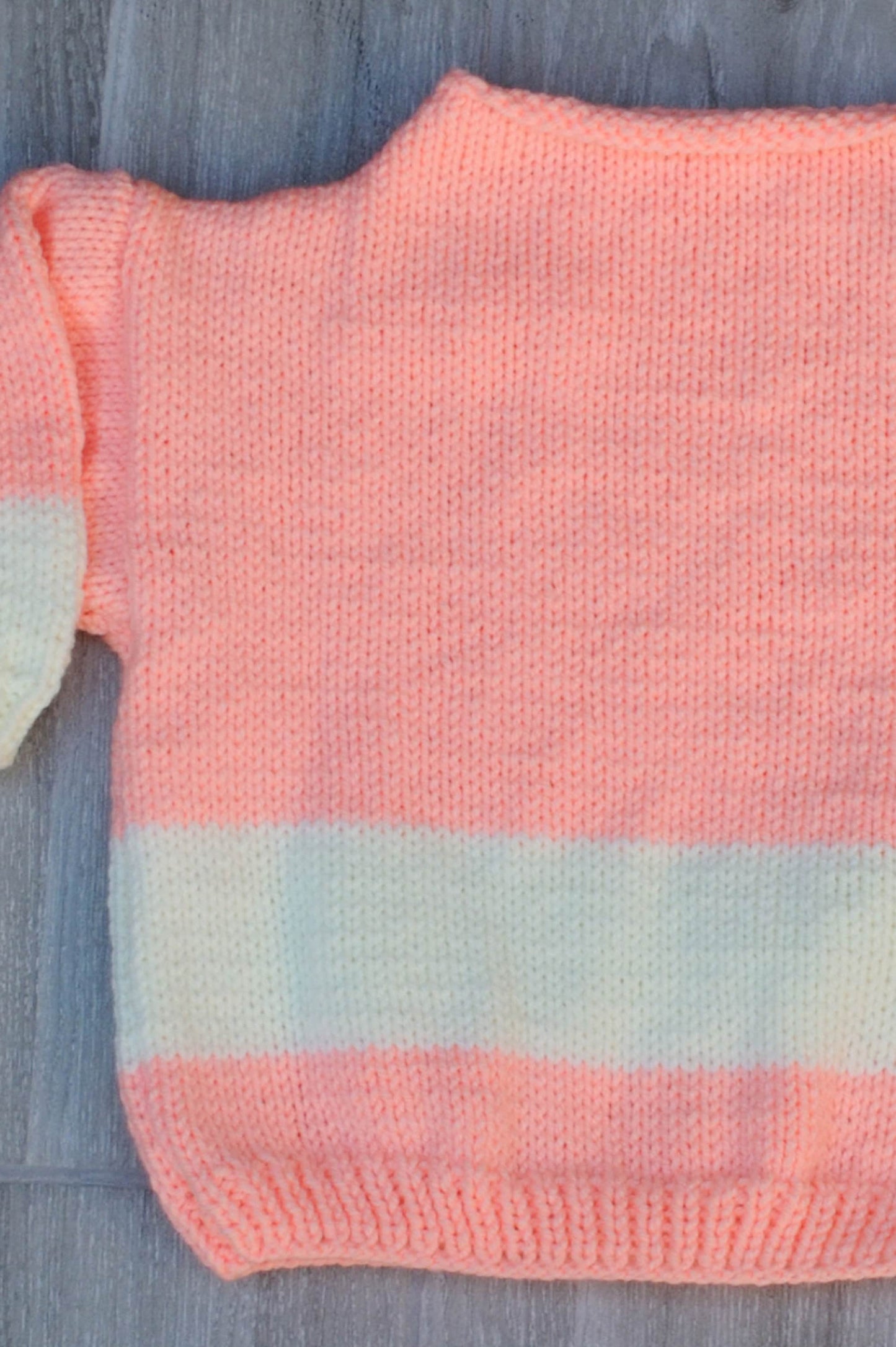 Childs Stripe Tunic Aran Sweater