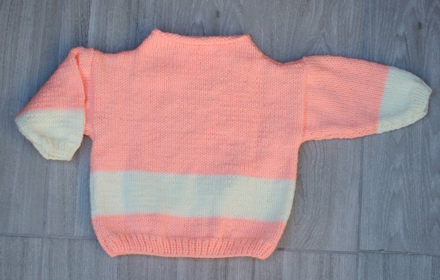 Childs Stripe Tunic Aran Sweater