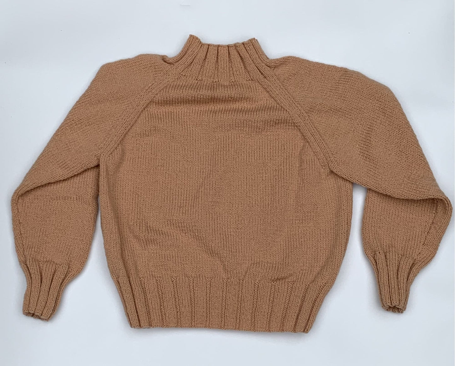 Ladies Round Neck Sweater, Wide Rib - Tea Rose