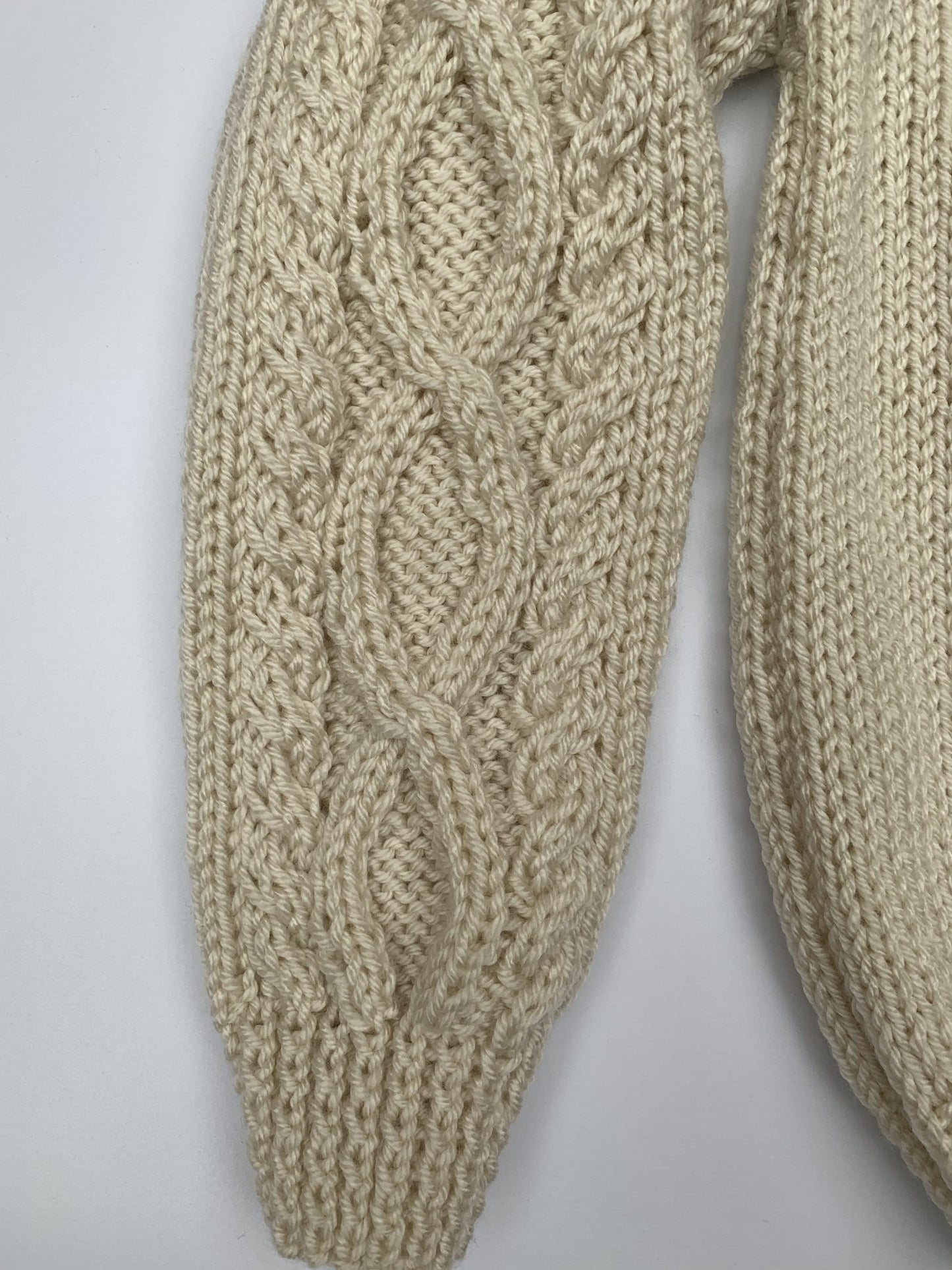 Child's Round Neck Cardigan - Soft Aran, Cream Colour (3-4 Years)