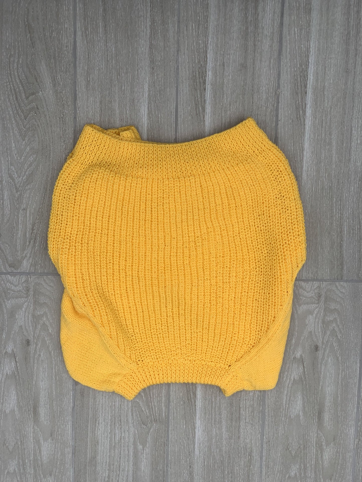 Ladies Oversize Balloon Sleeve Crop Sweater (Medium)