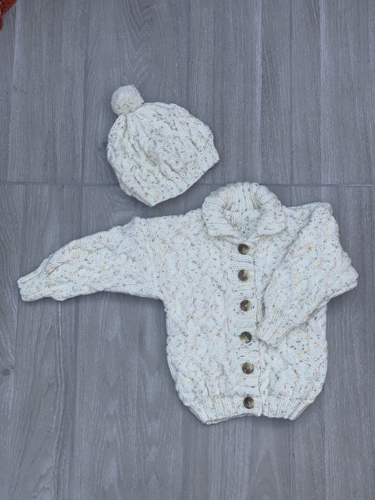 Girl's Jacket & Beret - Supersoft Aran (3 Years Approx.)