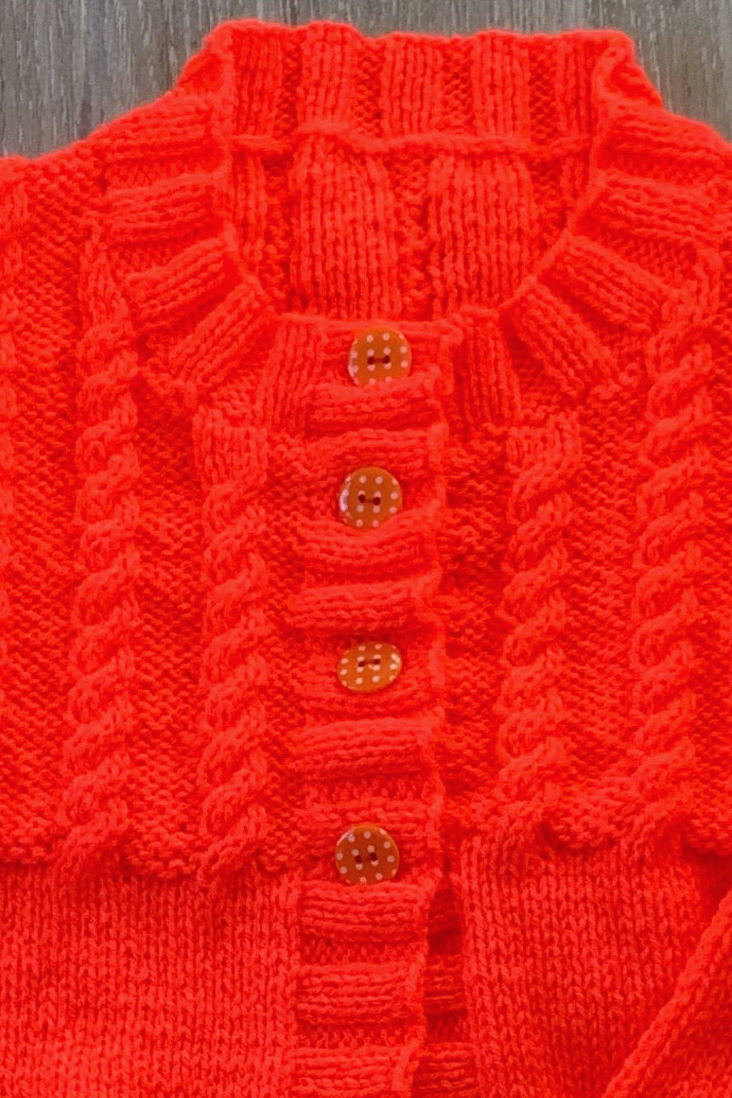 Girl's Longline Cardigan - Bright Orange (7-8 Years)