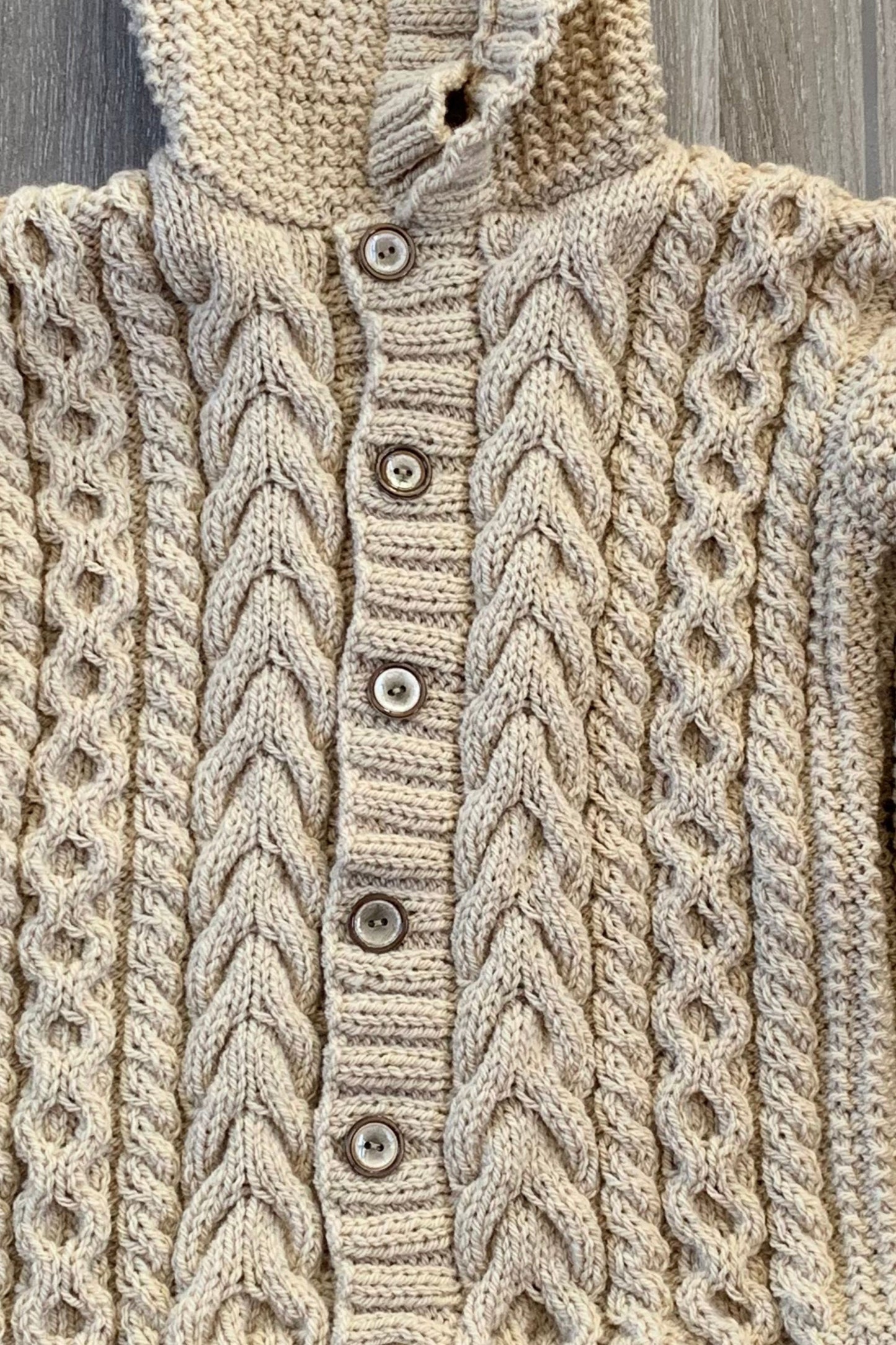 Child's Aran Hooded Cardigan - Alpine (Approx 6 Years)