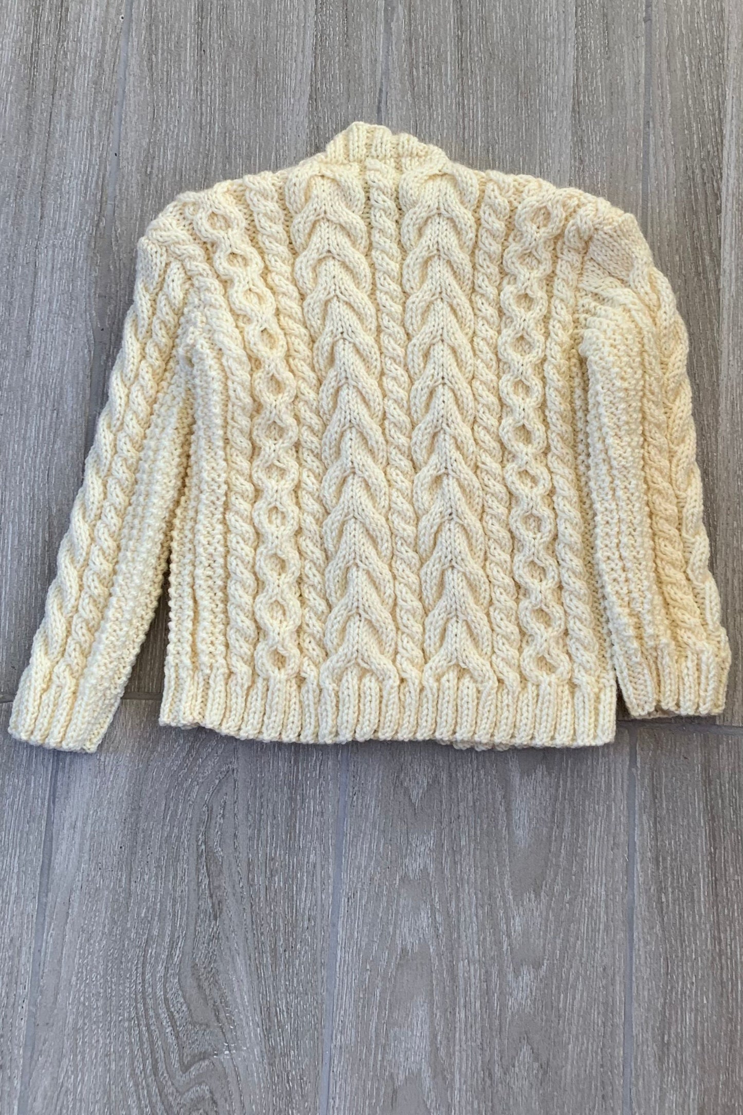 Child’s Round Neck Aran Cardigan - Natural (4 Years Approx)