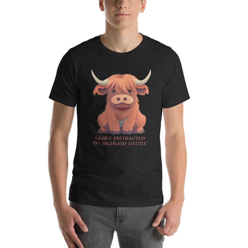 EASILY DISTRACTED BY HIGHLAND CATTLE | Unisex t-shirt