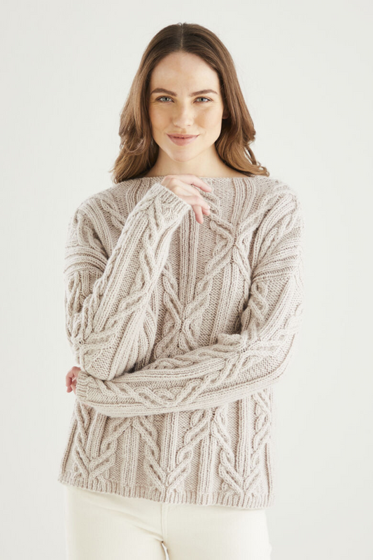 10607 Hayfield BONUS ARAN Sweater Knitting Pattern