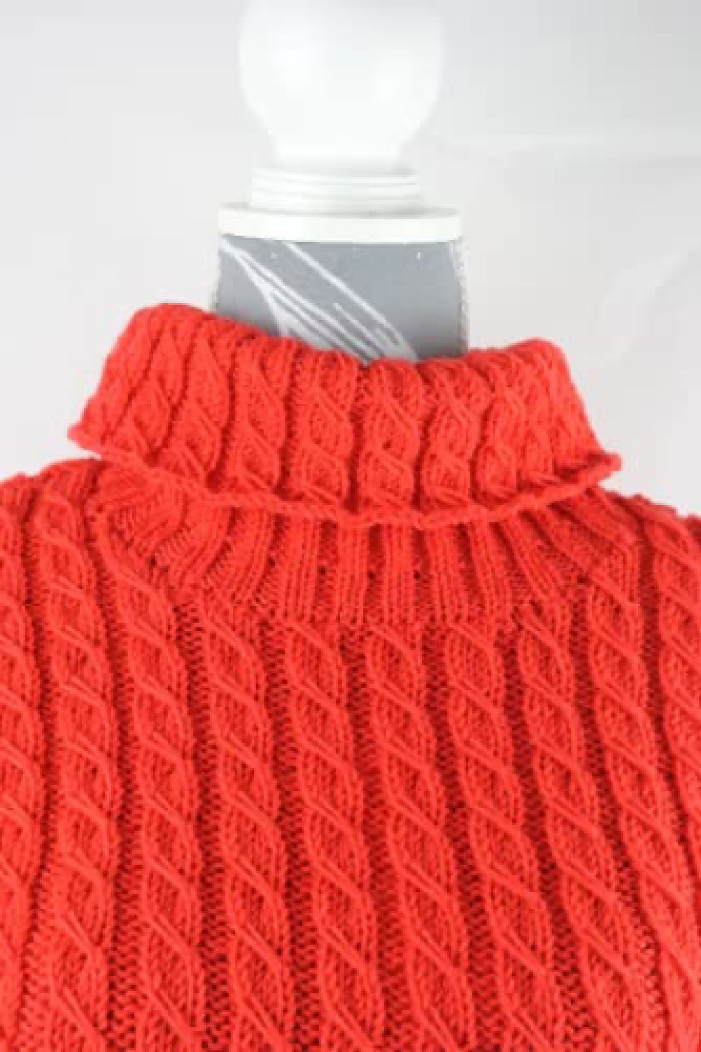 Ladies High Neck 100% Merino Wool Sweater (Scarlet Red)