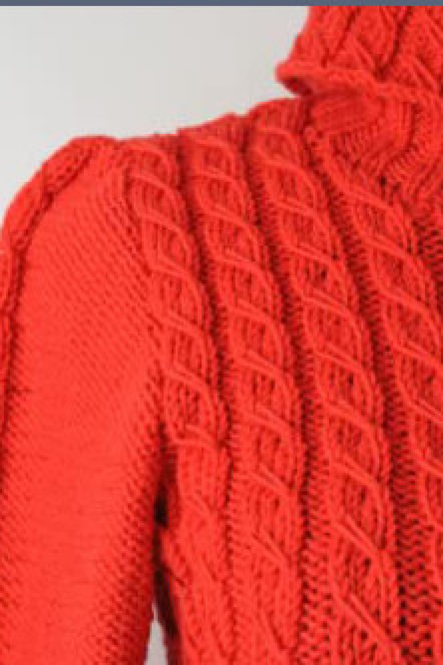 Ladies High Neck 100% Merino Wool Sweater (Scarlet Red)