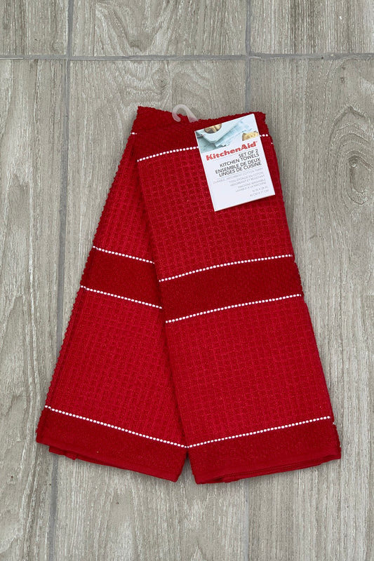 New KitchenAid Tea-Towels x2 Classic Red