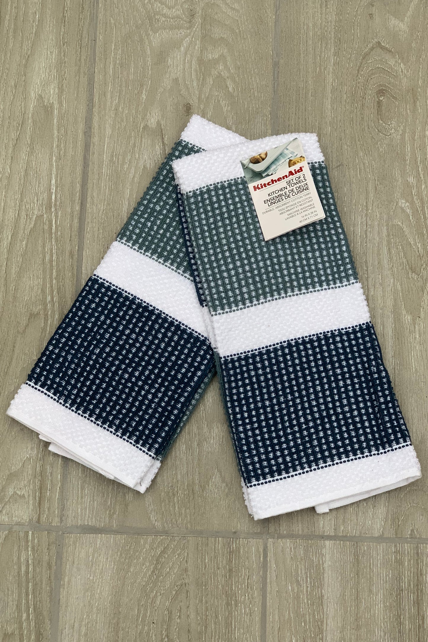 New KitchenAid Tea-Towels x2 Blue-Green with white Squares – Wild Haggis  Direct