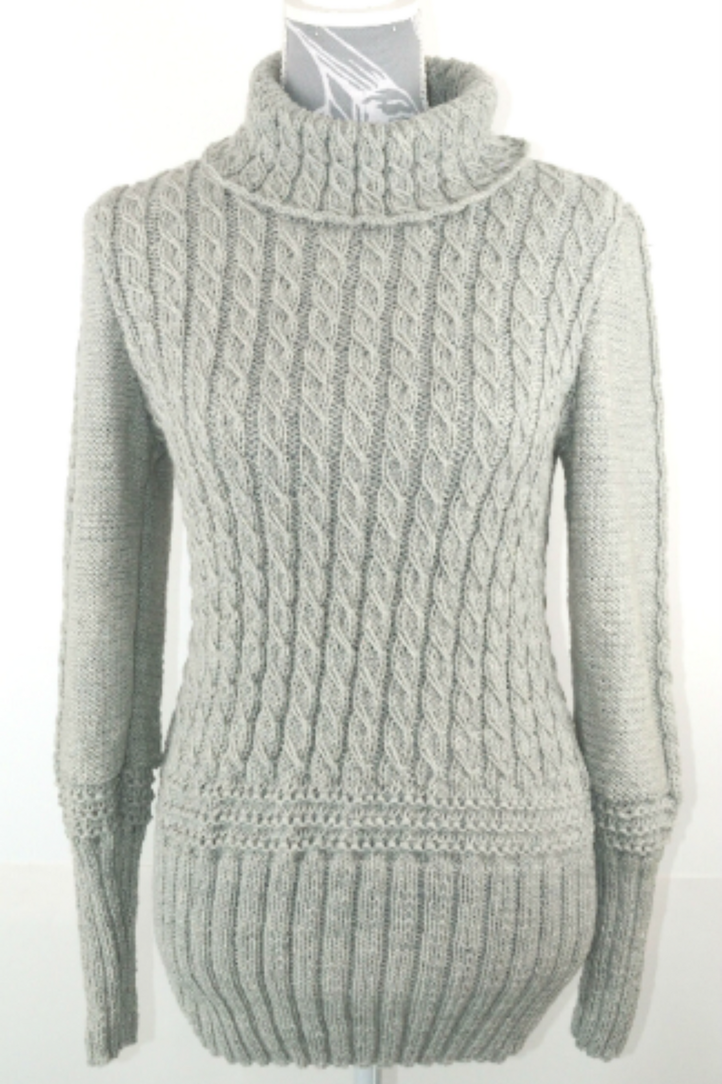 Ladies High Neck Sweater - Light Grey