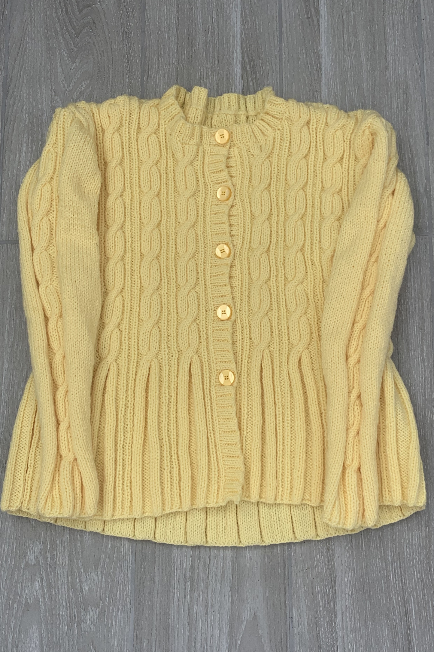 Ladies Round Neck Cardigan - Primrose (UK 12 32"/34" chest)